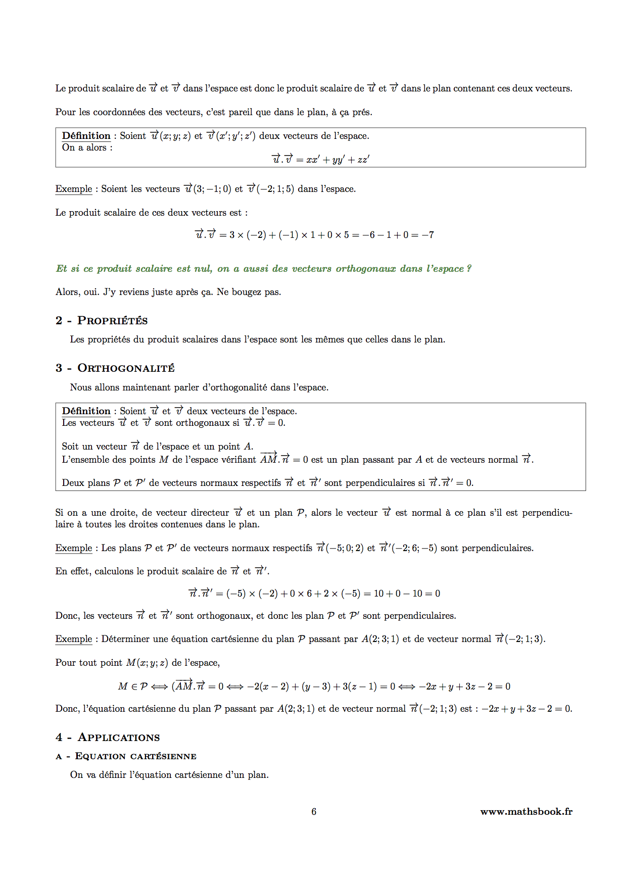 produit scalaire dans espace proprietes orthogonalite